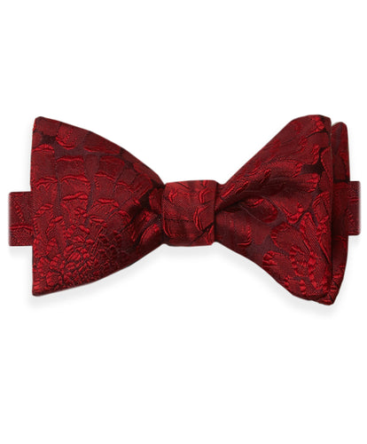 CH05496600 | Red Floral Silk Self Tie Bow Tie & Cummerbund Set