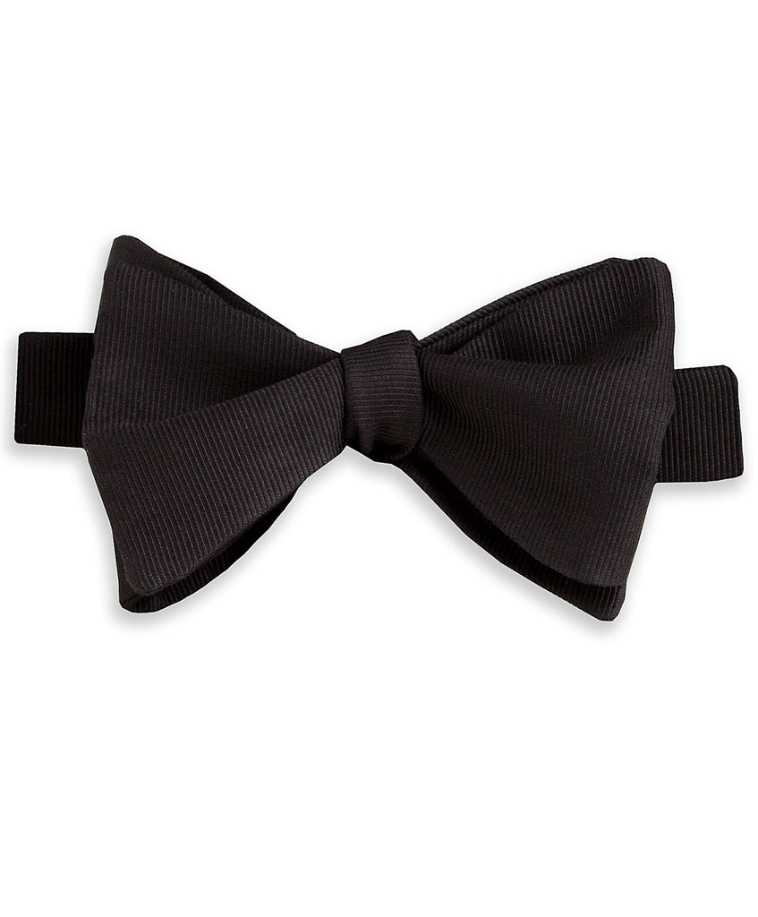 HT110001 | Black Faille Self-tie Bow Tie - David Donahue